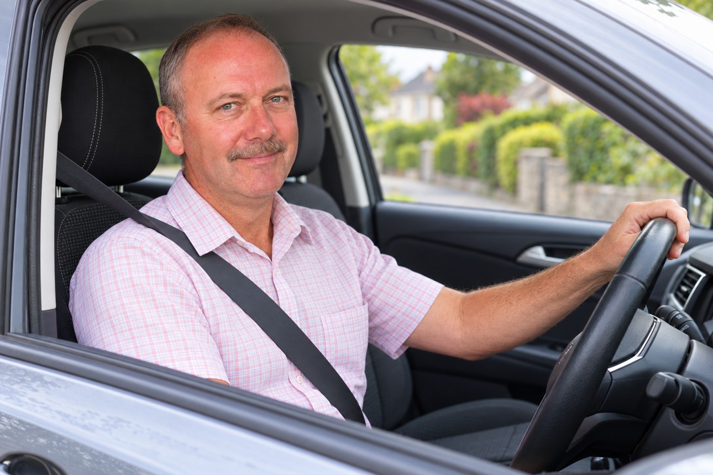 AI-edited portrait of Philip Nolan seated in a car